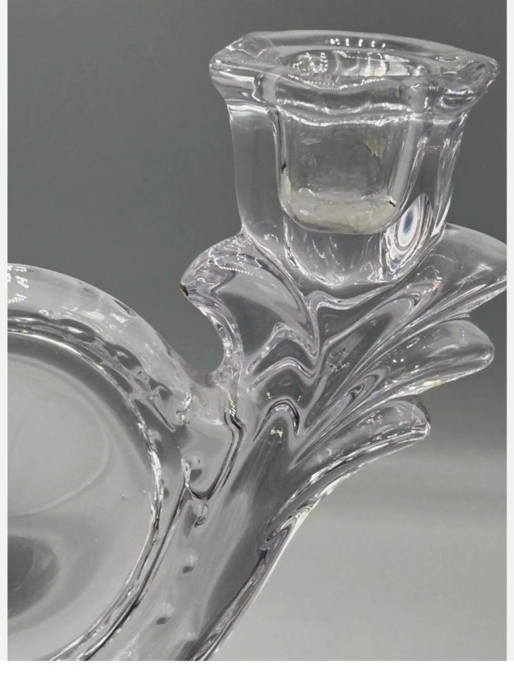 Vintage Duncan Miller Adoration Crystal Double Candlestick Holder - Beautiful!